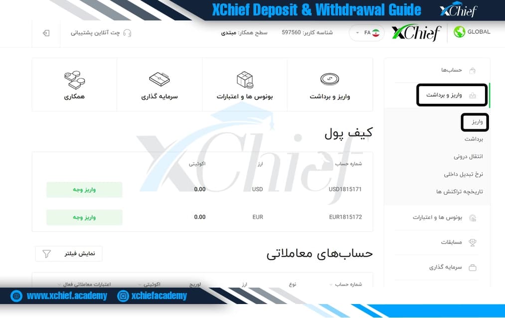 ناحیه کاربری بروکر ایکس چیف