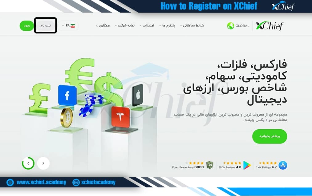 صفحه اصلی بروکر ایکس چیف