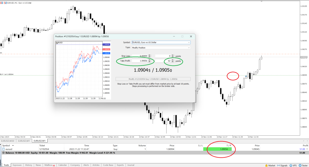 How to set profit limit and loss limit in Metatrader platform